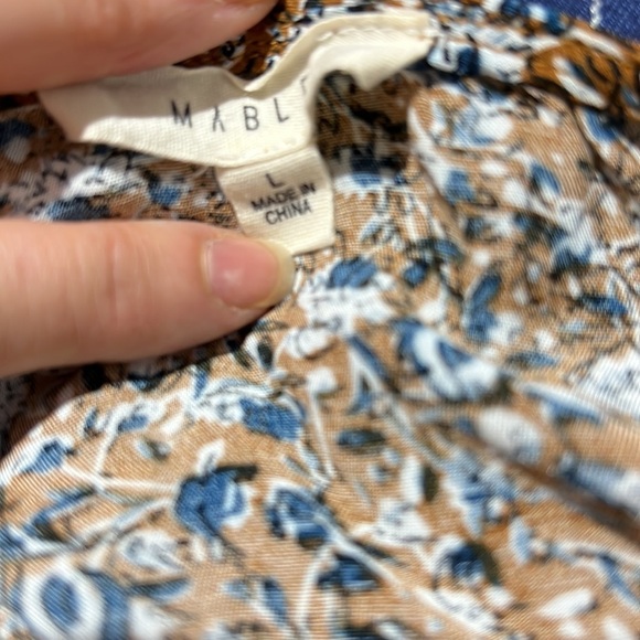 MABLE Brown Floral Cropped Shirt Size Large - Picture 4 of 4